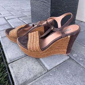 Ugg Suede/Leather Wedge Sandals